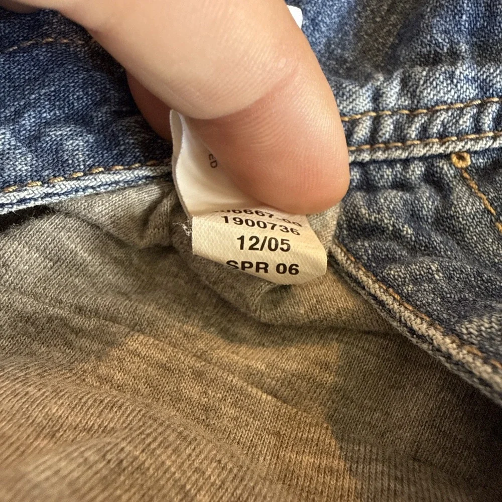 VTG Baby Gap Carpenter Lined Bibs Overalls Denim Jeans 3-6mo Y2K Logo 12/05 Bear